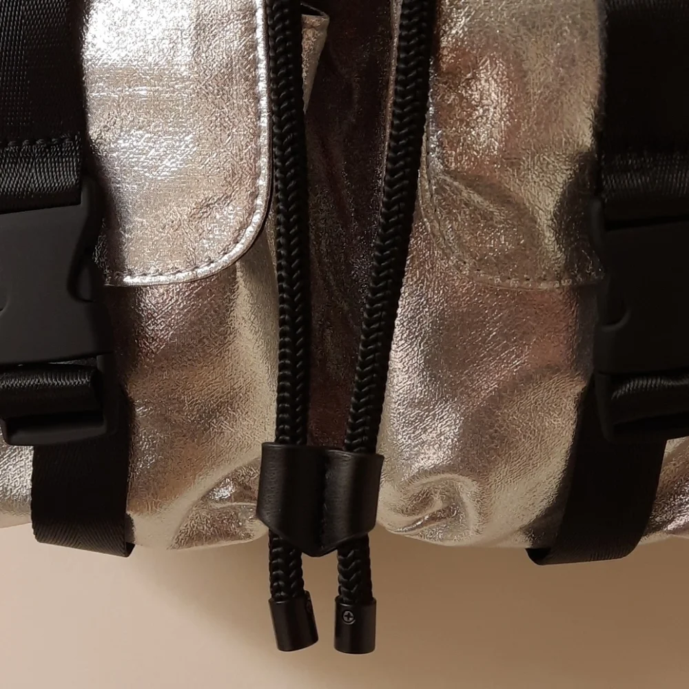 NWT, Kendall + Kylie Metallic Lex Foiled Backpack